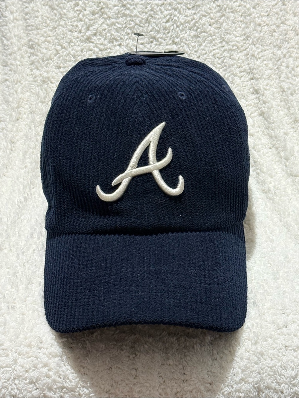 New 47 Brand Navy Blue Corduroy Atlanta Braves Cleanup Baseball Hat